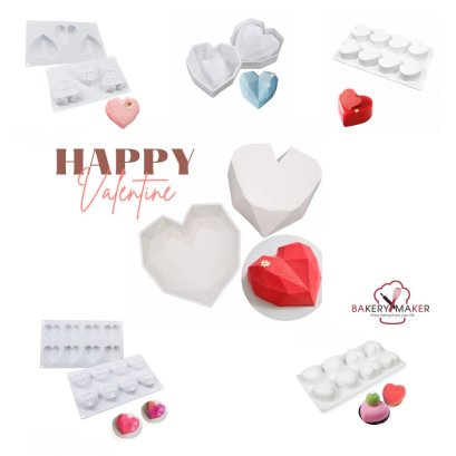 พิมพ์ซิลิโคนหัวใจช็อคโกแลต/มูส 1 ชิ้น