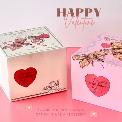 กล่องกระดาษพิมพ์ลายวาเลนไทน์ Valentine 5 ใบ