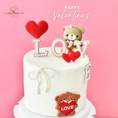 เซ็ทป้ายปัก Love Valentine ตรีมสีแดง 1 ชุด