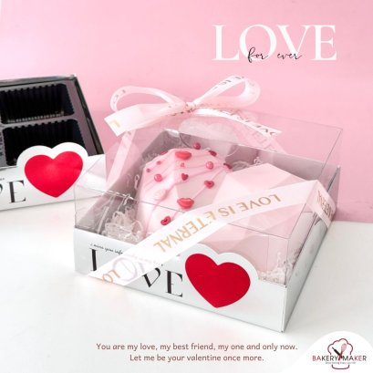 กล่อง LOVE สีเงิน 4 ช่อง 5 ใบ ไม่รวมโบว์