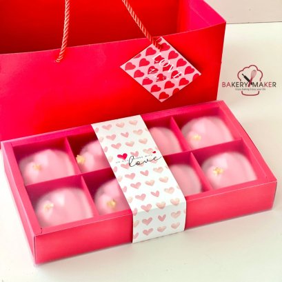 เซ็ทกล่องสีแดง 8 ช่อง+ถุงหิ้วพร้อมกระดาษคาด 1 ชุด