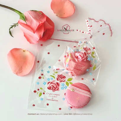 ถุงใส ลายดอกกุหลาบ 50 ใบ