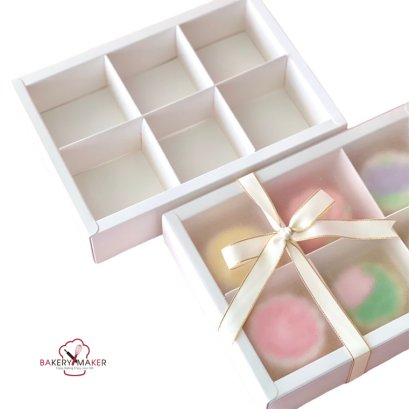 กล่องกระดาษ สีขาว 6 ช่อง