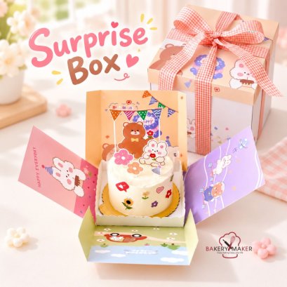 เซ็ทกล่องเค้ก Surprise 1/2 ปอนด์ 1 ใบ