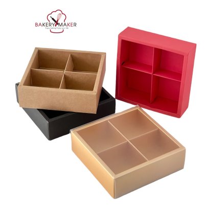 กล่อง 4 ช่อง ฝาพลาสติกขุ่นแบบเลื่อน