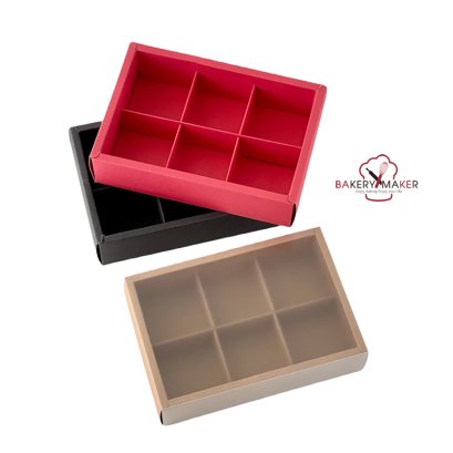 กล่องกระดาษ ฝาขุ่นเลื่อน 6 ช่อง (ช่องขนาด 6x6 ซม.)