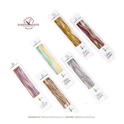 เทียนเกลียว แท่งยาว เมทาลิค 6 เล่ม