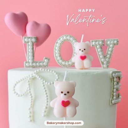 เทียนน้องหมีหัวใจ 5 ตัว วาเลนไทน์ Valentine