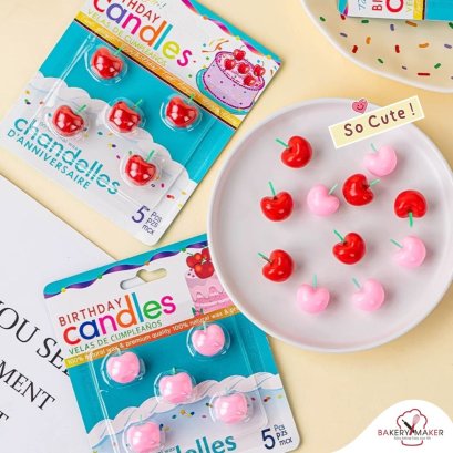 Cherry candle เทียนรูปเชอรี่  5 ชิ้น