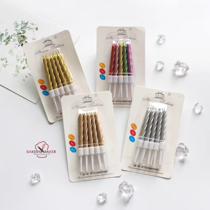 เทียนสั้น แพ็ค 10 เล่ม มี 6 สีให้เลือก