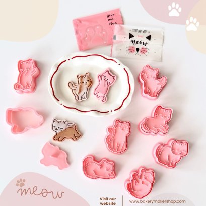 เซ็ทพิมพ์กดคุกกี้น้องแมว 8 ชิ้น / Cat Cookie