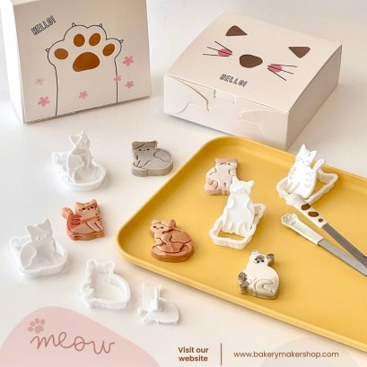 พิมพ์กดคุกกี้น้องแมว Cat เซ็ท 5 ลาย