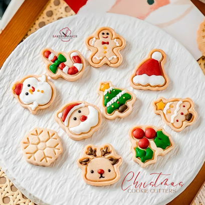 เซ็ทพิมพ์กดคุ้กกี้ X&#039;mas 10 แบบ คละลาย