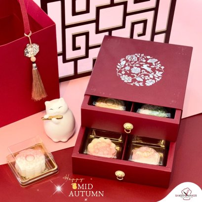กล่องขนมไหว้พระจันทร์ Moon Cakeลิ้นชัก 2 ชั้น 1ใบ