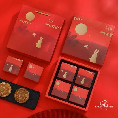 เซ็ทกล่องถุงหิ้ว ขนมไหว้พระจันทร์ Full Moon Night 4 ชิ้น (1ชุด)