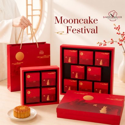 เซ็ทกล่องขนมไหว้พระจันทร์ 4 / 6 / 8 ชิ้น Mooncake 1 ชุด