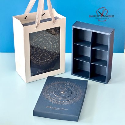 กล่องขนมไหว้พระจันทร์+ถุงหิ้ว Perfect time (1 ชุด)