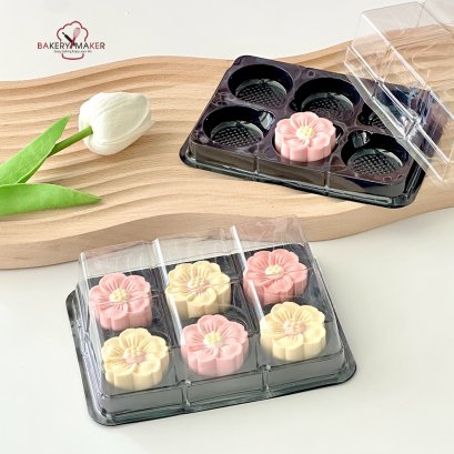 กล่องพลาสติก 6 ช่อง ฐานดำ  20 ใบ