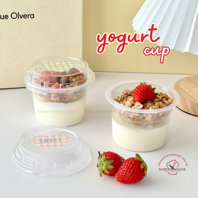 ถ้วยโยเกิร์ต (Yogurt)พร้อมถาดแยกท็อปปิ้ง 20 ใบ