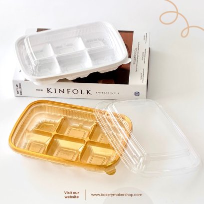 กล่องพลาสติกสีขาว/สีอง 6 ช่อง 10 ใบ