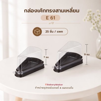E61 กล่องพลาสติกสามเหลี่ยม 3 แบบ 25 ใบ
