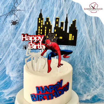 เซ็ทป้ายปักเค้ก 4 ชิ้น Spider man