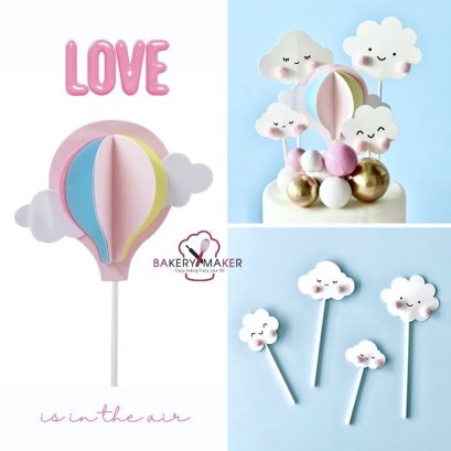 ป้ายกระดาษตกแต่งเค้ก บอลลูน / ก้อนเมฆ