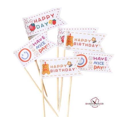 ป้ายธงกระดาษ คละสี 18 ชิ้น