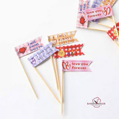 ป้ายธงกระดาษ คละสี 18 ชิ้น