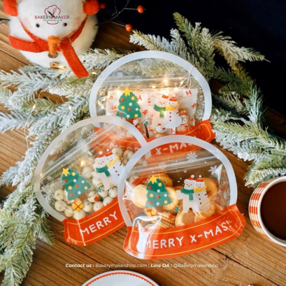 X&#039;mas ถุงซิป Snow Globe ใส แพค 10 ใบ