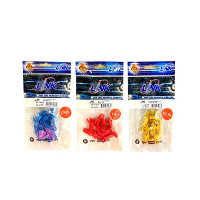 บู๊ทแลน RJ45 บู๊ทยางครอบหุ้มหัวแลน LAN CAT5/CAT6ครอบหัวแลนCAT6 ยี่ห้อ LINK รุ่น (US-6622 สีเเดง) , (US-6624 สีน้ำเงิน) , (US-6625 สีเหลือง) (10 ตัว / 1 แพ็ค)