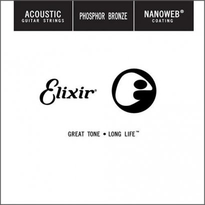 Elixir Acoustic Phosphor Bronze Nanoweb Single Guitar Strings
