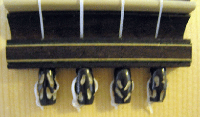 Rosette Bridge Bone Bead for Ukulele - Black
