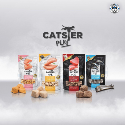 Catster Play ขนมฟรีซดาย สำหรับแมว ทำจากเนื้อสัตว์ 100% (40 g.)