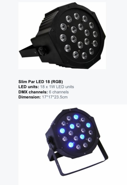 Par LED 18x1w RGB
