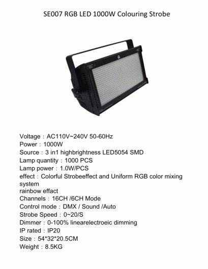 STROBE LED 1000w RGB