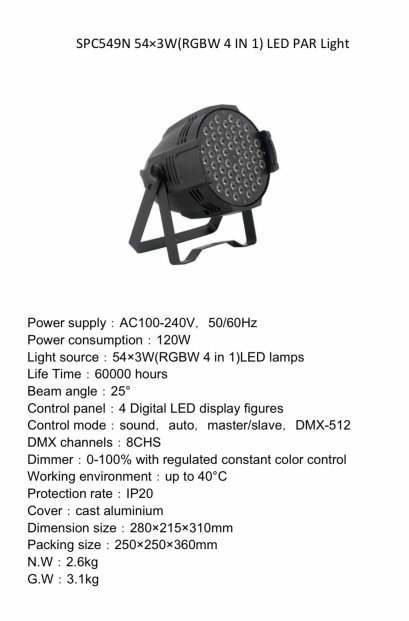 PAR LED 54(4IN1) SPC549N