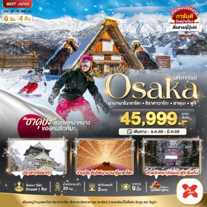 มหัศจรรย์...OSAKA นาบานาโนะซาโตะ ชิราคาวาโกะ ฮาคุบะ ฟูจิ 6 วัน 4 คืน-XJ