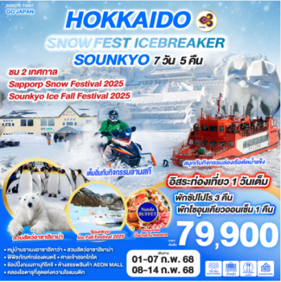 HOKKAIDO SNOW FEST ICEBREAKER SOUNKYO 7D 5N - TG