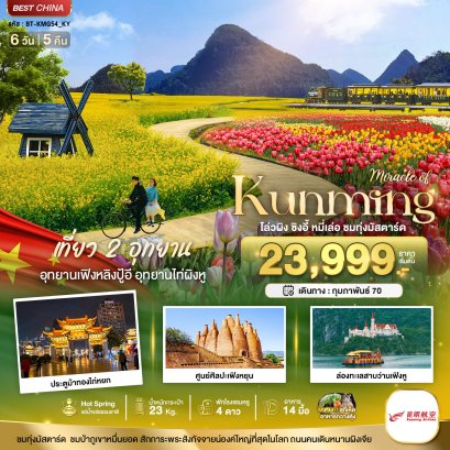 มหัศจรรย์..KUNMING เที่ยว 2 อุทยาน ชมทุ่งมัสตาร์ด 6 วัน 5 คืน - KY