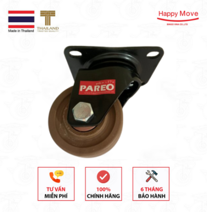 Bánh xe đẩy chịu nhiệt càng xoay cao 280°C, bánh xe chịu nhiệt độ cao cho lò nướng, hấp, sấy,..- Pareo