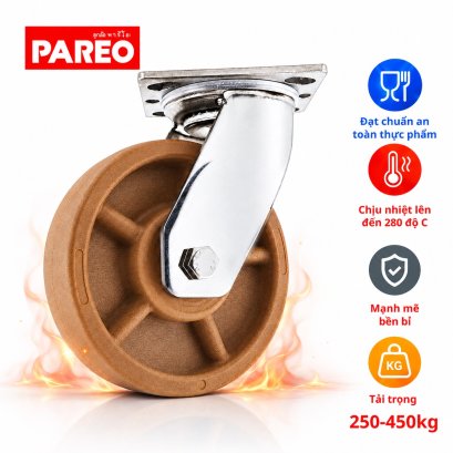 B&aacute;nh xe chịu nhiệt 280 độ c&agrave;ng xoay 