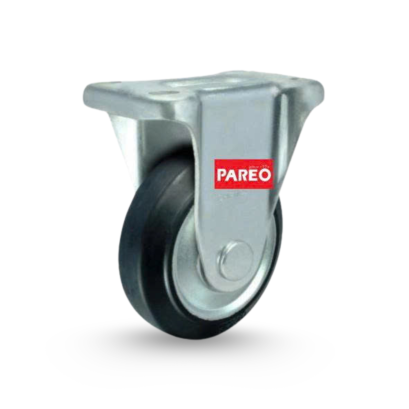 Bánh xe cao su đen Nhật Bản càng cố định - Pareo