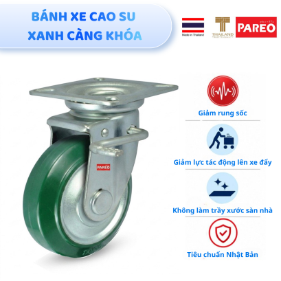 B&aacute;nh xe cao su xanh Shenpai, B&aacute;nh xe cao su xanh Nhật Bản c&agrave;ng xoay kh&oacute;a