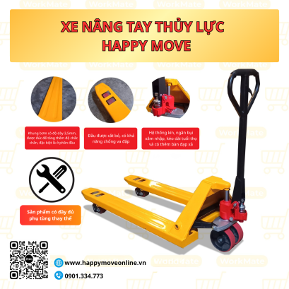 Xe n&acirc;ng tay 3 tấn, xe n&acirc;ng, xe n&acirc;ng thủy lực - Happy Move