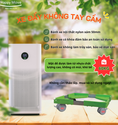 Đế lót máy lọc không khí, chân đế có gắn bánh xe - Happy Move