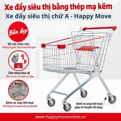 Xe đẩy si&ecirc;u thị 60 l&iacute;t