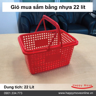 Giỏ x&aacute;ch nhựa PP si&ecirc;u bền 22L. Chất liệu nhựa d&agrave;y v&agrave; bền. Th&iacute;ch hợp cho cửa h&agrave;ng v&agrave; si&ecirc;u thị. | Happy Move