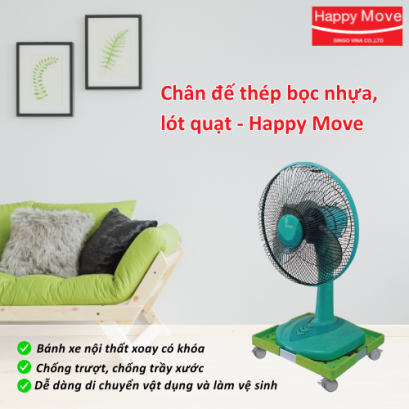 Chân đế quạt, lót bình gas,... đế quạt có bánh xe, đế có bánh xe cho quạt, có bánh xe và phanh - Happy Move
