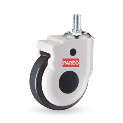 Bánh xe giường bệnh, bánh xe y tế, bánh xe đẩy TPR cọc vít xoay 75mm - Pareo